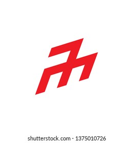 abstract letter m simple geometric arrow line logo