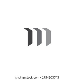 abstract letter m simple gradient geometric logo vector