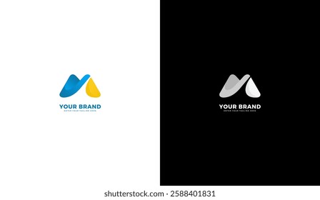 Abstract letter m technology logo. Letter m icon