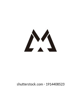 abstrakter Buchstabe m Dreieck, einfaches geometrisches Mosaiklogo, Vektorgrafik