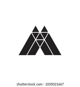 abstract letter m triangles design logo vector