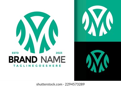 Letra abstracta M Ilustración de icono de vector de logotipo único