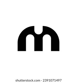 diseño de logotipo único de letra abstracta M