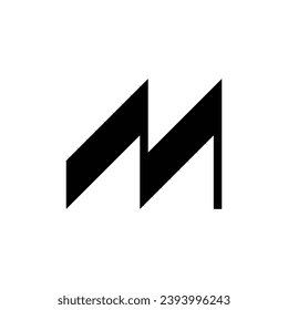 abstract letter M unique logo design