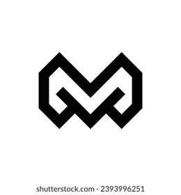 diseño de logotipo único de letra abstracta M