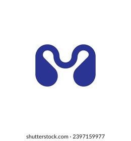 diseño de logotipo único de letra abstracta M