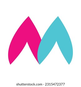 Letra abstracta m diseño vectorial