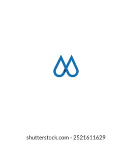 Diseño de logotipo monoline Abstractas de la letra M o de VM, idea del diseño del logotipo de la letra m de las gotas con el fondo blanco. 