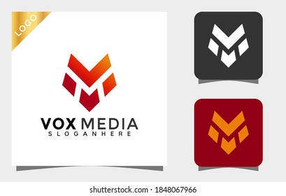 Abstract Letter M Vox Media Modern Logo Designs Vector Illustration