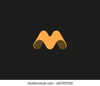 Abstract letter M W logo design template. Colorful vector icon.