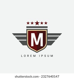 Abstract Letter M wing and king concept Logo Template Design Vector