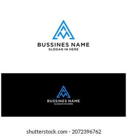 abstract letter AM MA logo design vector
