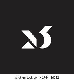 abstract letter mb geometric simple line logo vector