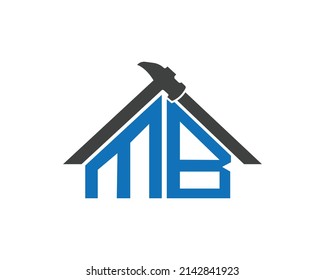 Letra abstracta MB Plantilla de diseño inicial de logotipo de construcción.  Moderno Diseño de Logotipo de Realidad Minimalista Icono de Vector Idea.