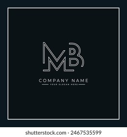 Abstract Letter MB Logo - Initial Monogram Template for Alphabet M and B