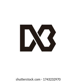abstrakter Buchstabe mb einfaches geometrisches Symbol Logo