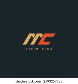 Abstract letter MC or CM monogram logo vector template. Initial based minimal flat icon vector