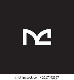 abstract letter mc simple linked geometric logo vector