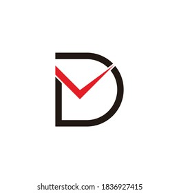 abstract letter md check mark design logo vector