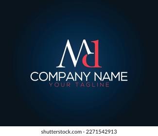 Abstract letter Md Unique Logo Design Concept. Creative and luxury alphabet vector icon.
