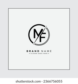 Abstract Letter MF Logo - Initial Monogram Template for Alphabet M and F