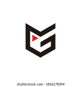 letra abstracta mg flecha triangular vector de logotipo geométrico