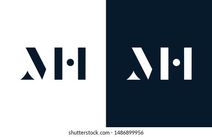 Abstract letter MH logo. This logo icon incorporate with abstract shape in the creative way.