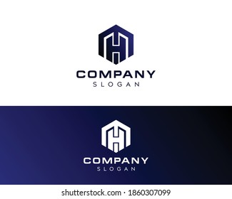 Abstract letter MH logo-HM LOGO