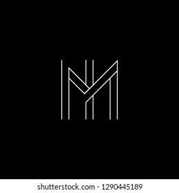 Abstract letter MI IM. Minimal logo design template. Vector letter logo with white and black color.