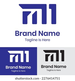 Abstract letter mi logo design