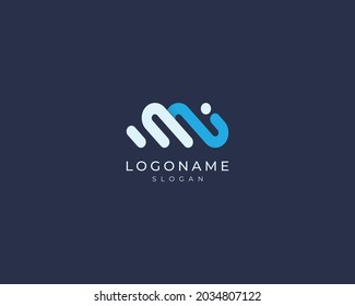 Abstract letter MI logo-mi letter logo design