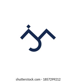 letra abstracta mj logotipo lineal simple vector