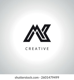 Abstract Letter MK KM Monogram Logo Template With Vector Eps.