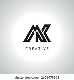 Abstract Letter MK KM Monogram Logo Template With Vector Eps.