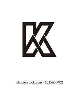 abstract letter mk simple geometric line symbol logo vector