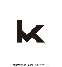 letra abstracta mk logotipo de línea geométrica simple vector