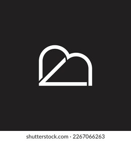 abstract letter ml simple geometric line logo vector 