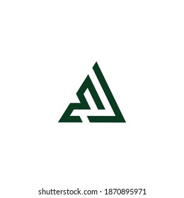 abstract letter ml triangle geometric line logo vector