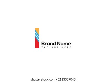 Abstract I letter modern initial lettermarks logo design