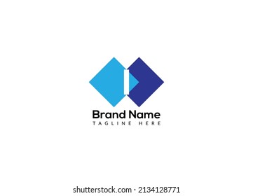 Resumen de la letra I diseño moderno de marcas de papel iniciales