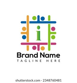 Abstract I letter modern initial lettermarks logo design