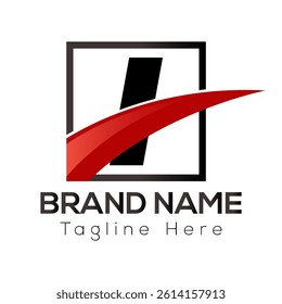 Abstract I letter modern initial lettermarks logo design	
