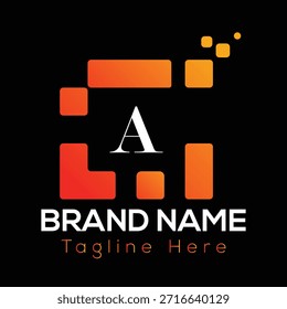 Abstractas Una letra de diseño de logotipo inicial moderno de letras