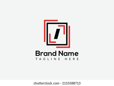 Abstract I letter modern initial logo design
