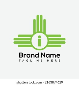 Abstract I letter modern initial logo design