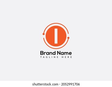 Abstract I letter modern initial Tech lettermarks logo design 