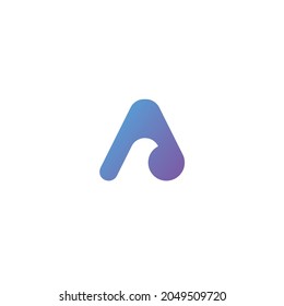 Abstract letter A modern logo icon design concept. Creative bright gradient symbol logotype isolated on white background. Logo design