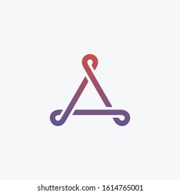 Abstract Letter A mono line Colorful loops concept. swirl spiral infinity symbol. Technology and digital connection. - VECTOR