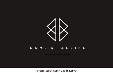 Abstract letter monogram icon logo B