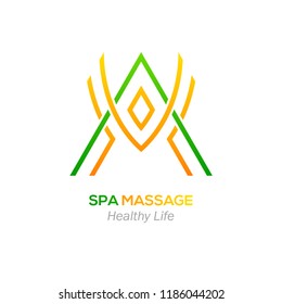 Abstract letter A Monogram Luxury and Premium logotype with line curve People Healthy Life, Spa Massage logo, Beauty Fashion, Cosmetics business, Natural, Salon, Yoga, Medicine Clinics center Concept